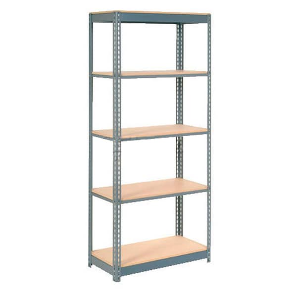 Heavy Duty Shelving 48W x 12D x 60H With 5 Shelves, Wood Deck, Gray